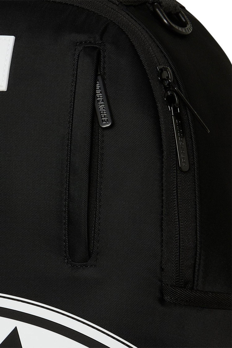 תיק גב ספרייגראונד SPRAYGROUND גברים נשים שחור/לבן ניילון רקמת כריש דגם Shark central tonal תא למחשב