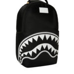 תיק גב ספרייגראונד SPRAYGROUND גברים נשים שחור/לבן ניילון רקמת כריש דגם Shark central tonal תא למחשב