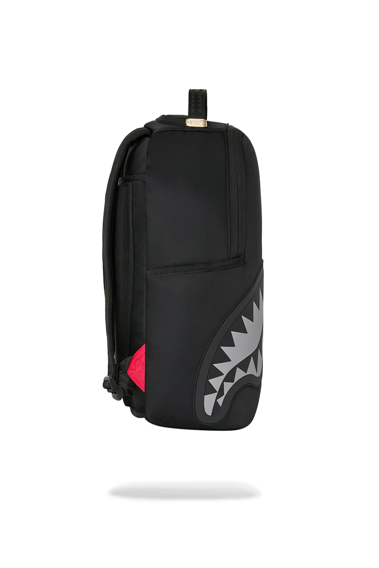 תיק גב ספרייגראונד SPRAYGROUND גברים נשים שחור ניילון רקמת כריש דגם Shark central tonal תא למחשב