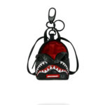 מחזיק מפתחות ספרייגראונד SPRAYGROUND שחור תיק גב פוליאסטר דגם Sharks in paris wtf bubble מלתעות כריש משבצות אבזם מטאלי