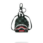 מחזיק מפתחות ספרייגראונד SPRAYGROUND שחור תיק גב פוליאסטר דגם Sharks in paris wtf bubble מלתעות כריש משבצות אבזם מטאלי