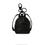 מחזיק מפתחות ספרייגראונד SPRAYGROUND שחור תיק גב פוליאסטר דגם Raised check משבצות תבליט מלתעות כריש אבזם מטאלי