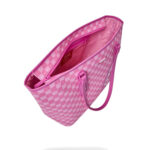 תיק נשיאה ספרייגראונד SPRAYGROUND ורוד פוליויניל דגם Pink New Check Faces סמיילי כריש