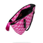 תיק נשיאה ספרייגראונד SPRAYGROUND ורוד פוליויניל דגם New AI Pattern גיאומטרי כריש