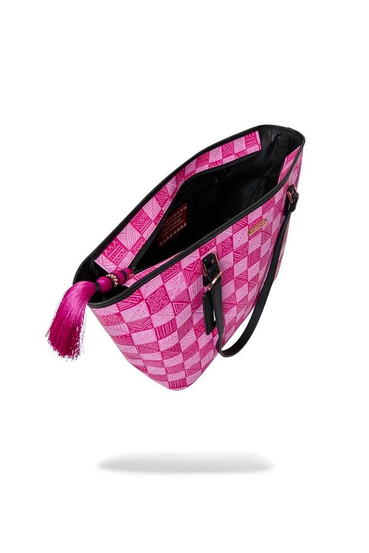 תיק נשיאה ספרייגראונד SPRAYGROUND ורוד פוליויניל דגם New AI Pattern גיאומטרי כריש