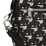 תיק קלאץ באוור BALR שחור פוליאסטר דגם Mini Jacquard Clutch זאקארד לוגו רצועה נשלפת