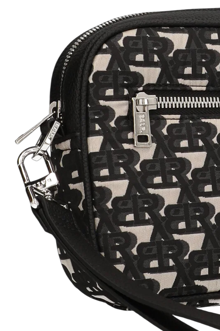 תיק קלאץ באוור BALR שחור פוליאסטר דגם Mini Jacquard Clutch זאקארד לוגו רצועה נשלפת
