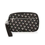 תיק קלאץ באוור BALR שחור פוליאסטר דגם Mini Jacquard Clutch זאקארד לוגו רצועה נשלפת