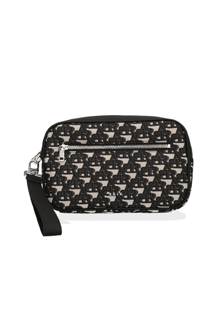 תיק קלאץ באוור BALR שחור פוליאסטר דגם Mini Jacquard Clutch זאקארד לוגו רצועה נשלפת