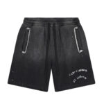 מכנס שורט איינקר AINKER שחור דהוי כותנה דגם Cotton wash 1108 שרוך משיכה לוגו מלפנים ומאחור