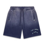מכנס שורט איינקר AINKER כחול דהוי כותנה דגם Cotton wash 1108 שרוך משיכה לוגו מלפנים ומאחור