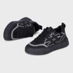 סניקרס איינקר AINKER שחור אפור קנבס גזרת מיד דגם Star Line Canvas טקסטורה פרומה סוליית גומי