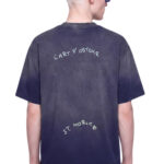 טי שירט איינקר AINKER כחול דהוי כותנה דגם Cotton wash 1108 כביסת וינטג’ רקמת לוגו חזה וגב