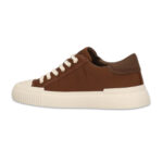 סניקרס באוור BALR חום טקסטיל זמש גזרת מיד דגם Fuzzy Lace עיצוב נקי סוליית גומי עבה