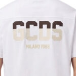 טי שירט GCDS לבן כותנה דגם Brick 1988 תבליט לוגו בחזה ובגב