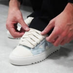 סניקרס נומריס NUMERIS ג’ינס כחול בד עור גזרת מיד דגם Vintage denim שפשופי יד סוליית גומי עבה