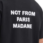 טי שירט דרול דה מונסייה Drôle de Monsieur שחור כותנה דגם The Slogan T-Shirt הדפס חזה וגב