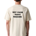 טי שירט דרול דה מונסייה Drôle de Monsieur קרם כותנה דגם The Slogan T-Shirt הדפס חזה וגב