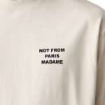 טי שירט דרול דה מונסייה Drôle de Monsieur קרם כותנה דגם The Slogan T-Shirt הדפס חזה וגב