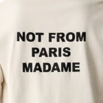 טי שירט דרול דה מונסייה Drôle de Monsieur קרם כותנה דגם The Slogan T-Shirt הדפס חזה וגב