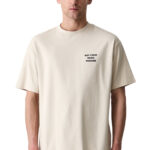 טי שירט דרול דה מונסייה Drôle de Monsieur קרם כותנה דגם The Slogan T-Shirt הדפס חזה וגב