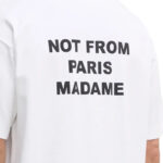 טי שירט דרול דה מונסייה Drôle de Monsieur לבן כותנה דגם The Slogan T-Shirt הדפס חזה וגב