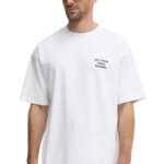 טי שירט דרול דה מונסייה Drôle de Monsieur לבן כותנה דגם The Slogan T-Shirt הדפס חזה וגב