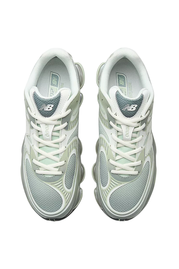 סניקרס ניו באלאנס NEW BALANCE ירוק כסוף טקסטיל גזרת מיד דגם ABZORB 2000 U20002UU בולמי זעזועים