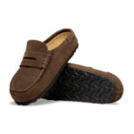 נעלי מוקסין בירקנשטוק BIRKENSTOCK נשים חום זמש Naples Wrapped מדרס שעם סוליית EVA