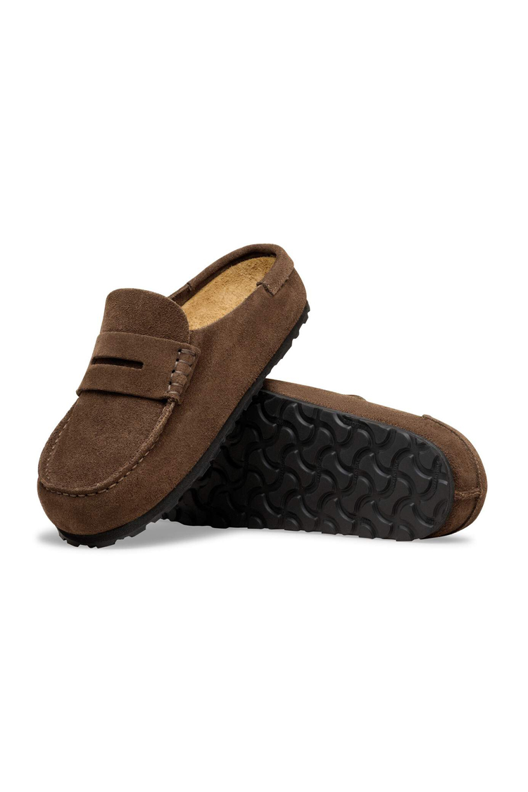 נעלי מוקסין בירקנשטוק BIRKENSTOCK נשים חום זמש Naples Wrapped מדרס שעם סוליית EVA