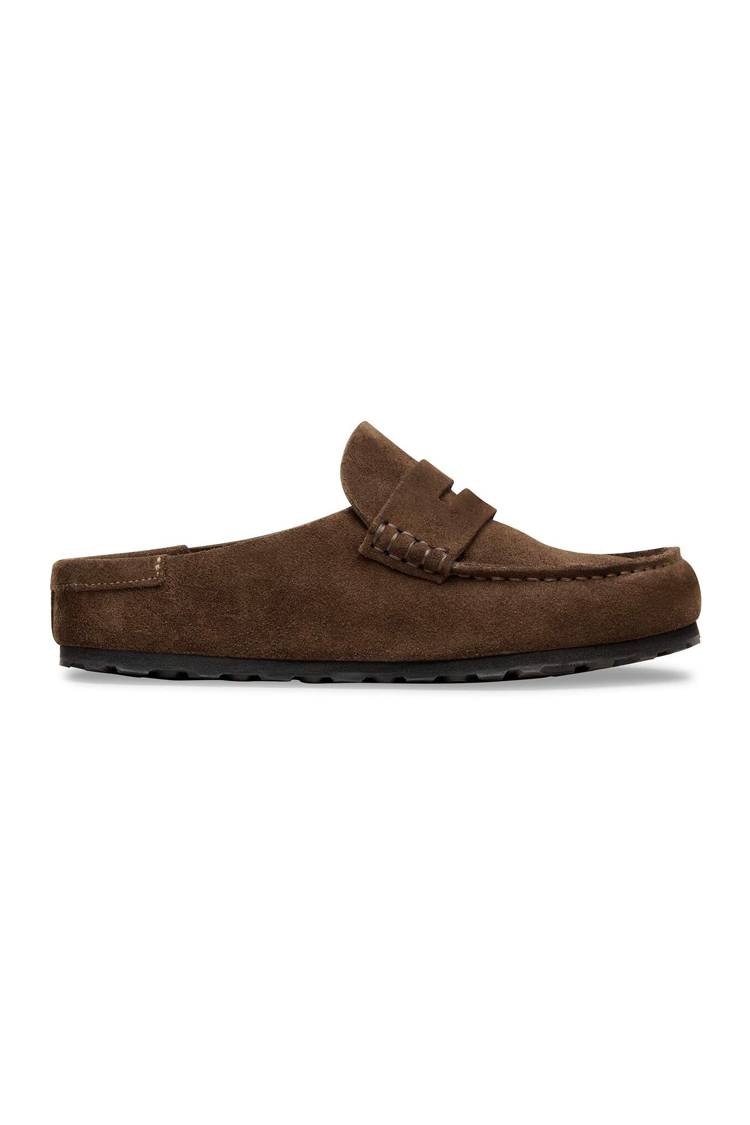 נעלי מוקסין בירקנשטוק BIRKENSTOCK נשים חום זמש Naples Wrapped מדרס שעם סוליית EVA