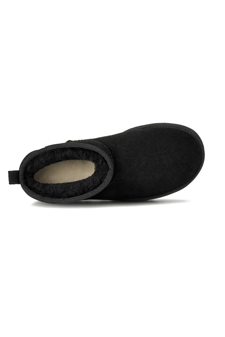 מגפון פלטפורמה אג UGG שחור זמש דגם Classic Ultra Mini Platform בטנת צמר סוליה 5 ס”מ