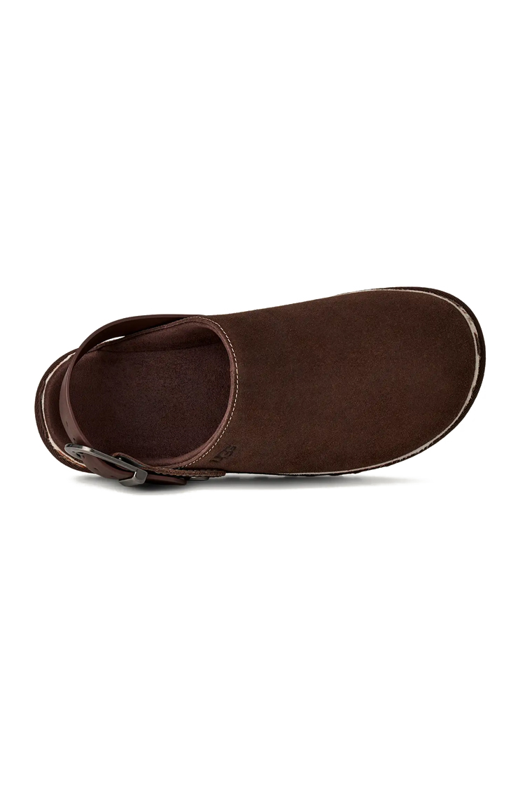 כפכפי עור UGG חום דגם Goldenstar Western Clog זמש פרווה מנומרת סוליית EVA רצועת לוגו