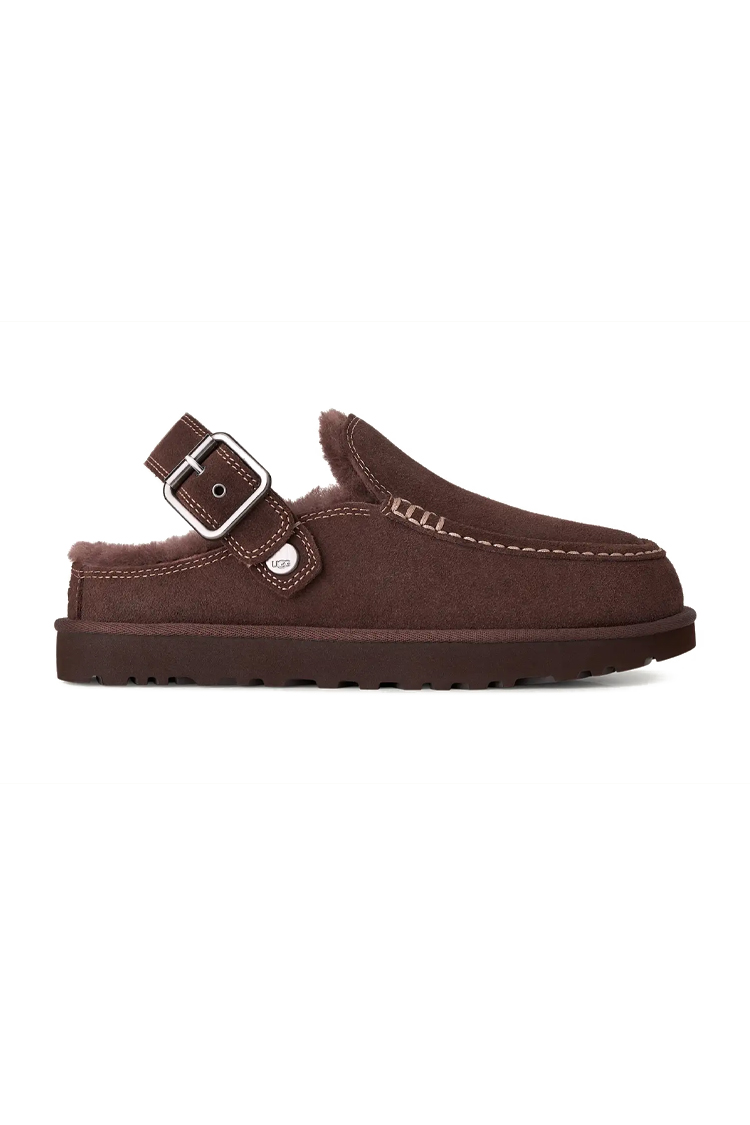 כפכפי זמש UGG חום דגם Goldenstar Evelina בטנת צמר סינטטי סוליית EVA רצועת לוגו