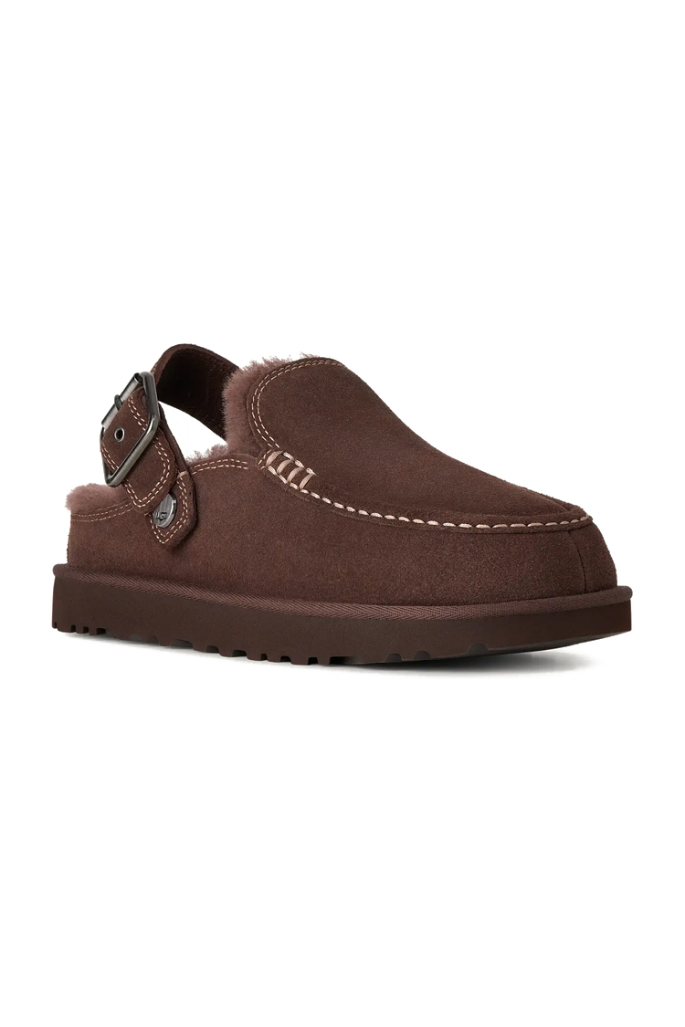 כפכפי זמש UGG חום דגם Goldenstar Evelina בטנת צמר סינטטי סוליית EVA רצועת לוגו