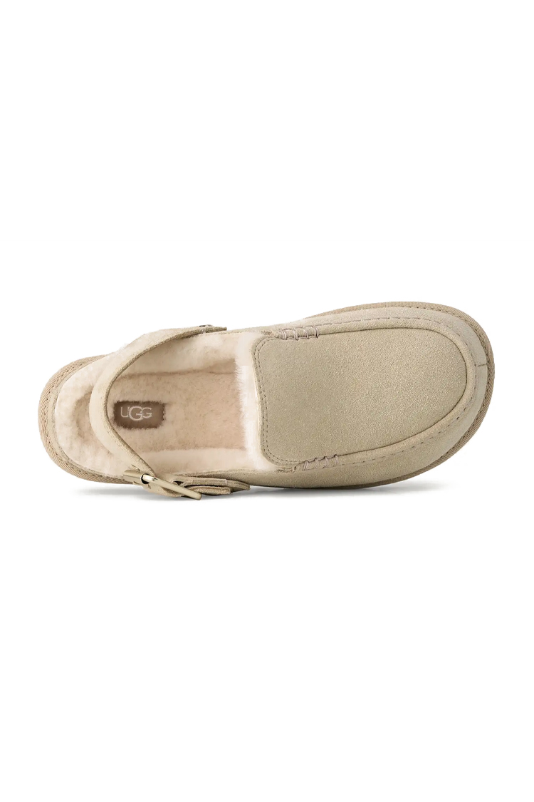כפכפי זמש UGG קרם דגם Goldenstar Evelina בטנת צמר סינטטי סוליית EVA רצועת לוגו