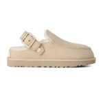 כפכפי זמש UGG קרם דגם Goldenstar Evelina בטנת צמר סינטטי סוליית EVA רצועת לוגו