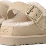 כפכפי זמש UGG קרם דגם Goldenstar Evelina בטנת צמר סינטטי סוליית EVA רצועת לוגו