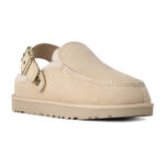 כפכפי זמש UGG קרם דגם Goldenstar Evelina בטנת צמר סינטטי סוליית EVA רצועת לוגו
