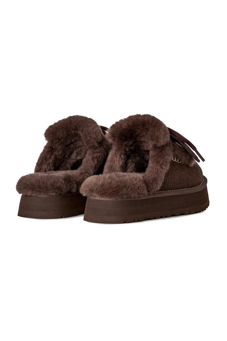 כפכפי זמש אג ugg חום דגם Disquette Heritage צמר כבשים סוליית EVA מדליון לוגו עקב