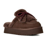 כפכפי זמש אג ugg חום דגם Disquette Heritage צמר כבשים סוליית EVA מדליון לוגו עקב