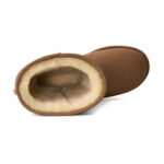 מגפי עור אג UGG חום גבוה דגם Classic Ultra Tall עור כבש דו צדדי בטנה צמרירית מבנה פאנלים