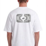 טי שירט אמרה פריז AMARA PARIS לבן כותנה דגם Cotton Bandana T גזרה אוברסייז רקמה בחזה והדפס גב