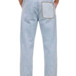מכנס ג’ינס אמרה פריז AMARA PARIS ג’ינס בהיר דגם Jeans Stitch גזרה רחבה גומי במותניים ותפרי קונטרסט