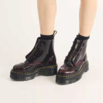 מגפיי עור דוקטור מרטנס dr martens דובדבן דגם Sinclair Jungle Boot Arcadia רוכסן קדמי פלטפורמה עור ארקדיה