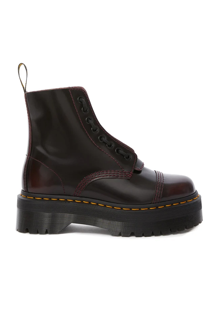 מגפיי עור דוקטור מרטנס dr martens דובדבן דגם Sinclair Jungle Boot Arcadia רוכסן קדמי פלטפורמה עור ארקדיה