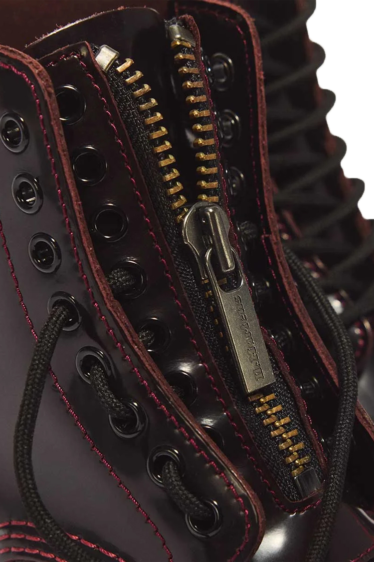 מגפיי עור דוקטור מרטנס dr martens דובדבן דגם Sinclair Jungle Boot Arcadia רוכסן קדמי פלטפורמה עור ארקדיה