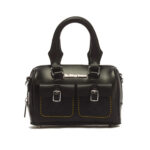 תיק צד מיני דוקטור מרטנס dr martens שחור דגם Mini Top Handle Bag עור פיו מבריק ידית רצועה נשלפת