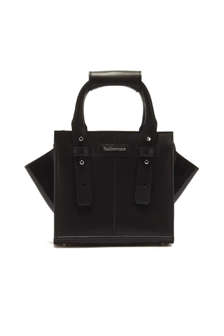 תיק צד דוקטור מרטנס dr martens שחור דגם Small Leather Tote Bag עור מבריק רוכסן רצועה נשלפת