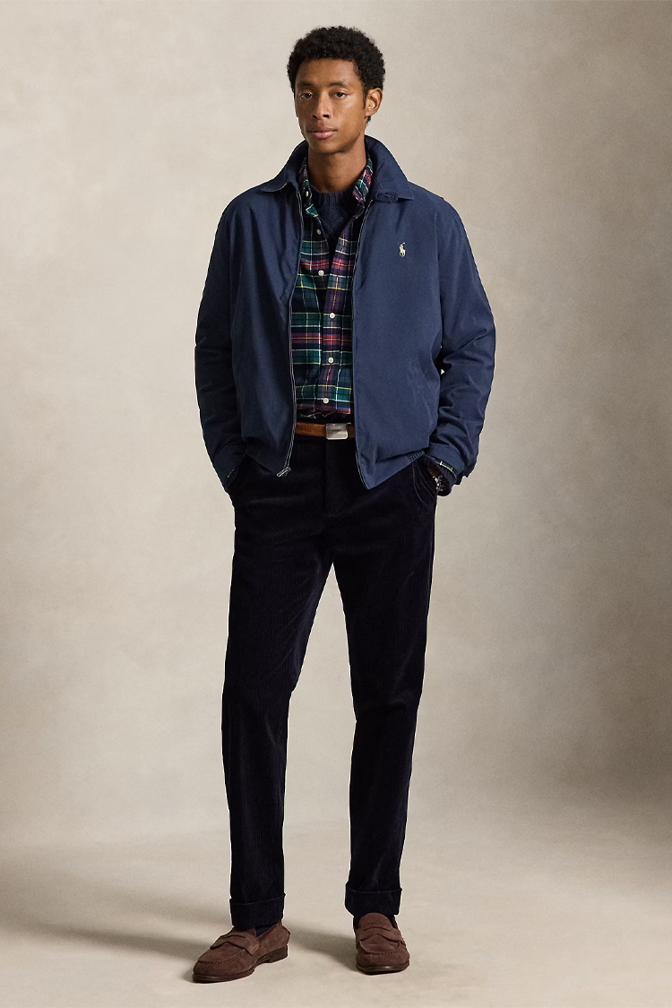 ז’קט רוח פולו ראלף לורן polo ralph lauren כחול דגם Bi-Swing Jacket פוליאסטר ממוחזר מרופד רקמה